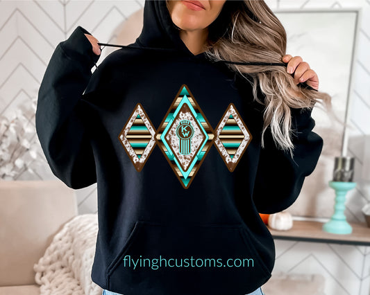 Kenworth Turquoise Cowhide Hoodie