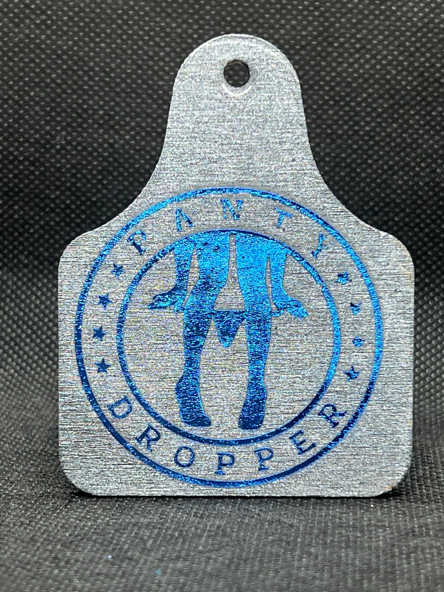 1015 Panty Dropper Blue Metallic Gunmetal Gray Keychain