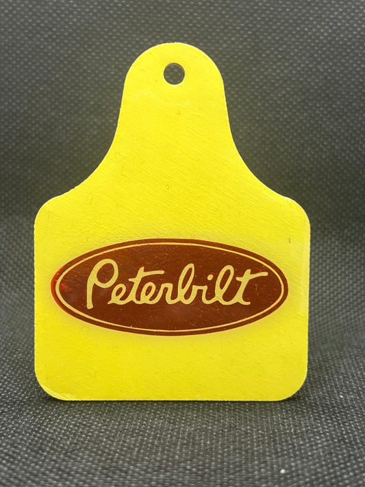 1121 Peterbilt Yellow and Red Keychain