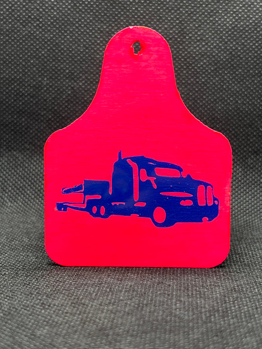 1088 Flatbed Kenworth Hot Pink Keychain