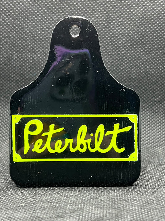 1047 Old Peterbilt Neon Yellow Keychain