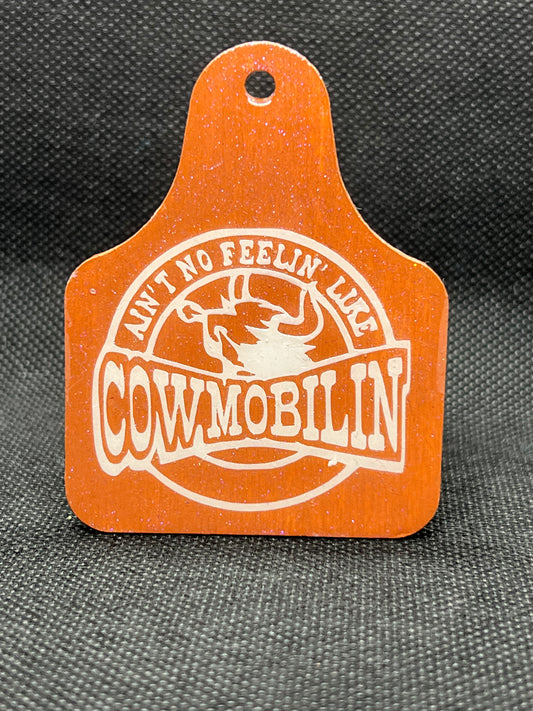 1092 Ain't No Feelin Like Cowmobiln Keychain