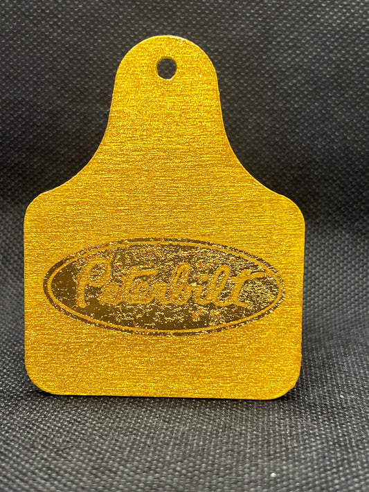 1122 Peterbilt Cowskull Gold Keychain