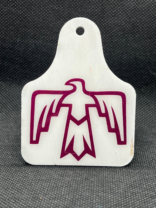 1063 Thunderbird Pink and White Keychain