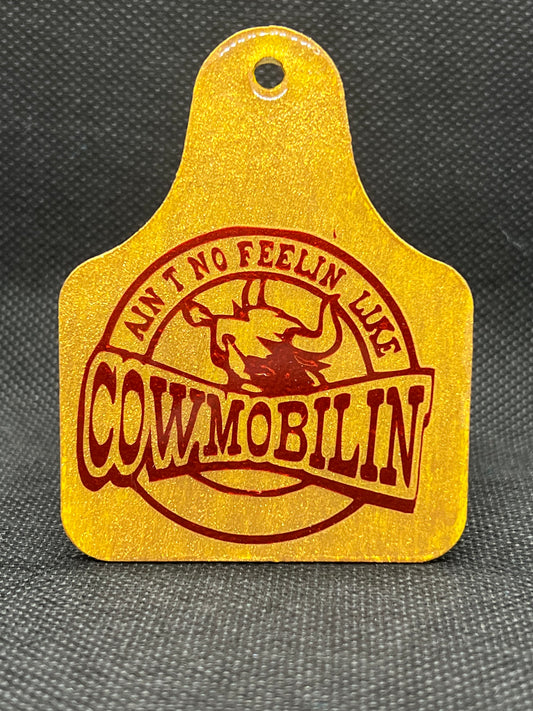 1084 Cowmobilin Gold Keychain