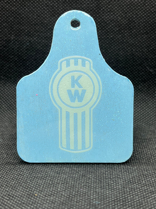 1062 Baby Blue White Kenworth Keychain