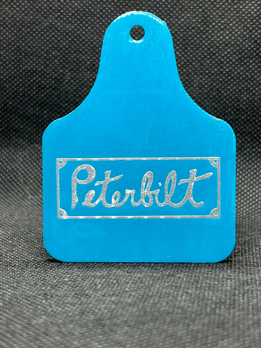 1048 Old Peterbilt Turquoise and Chrome Keychain