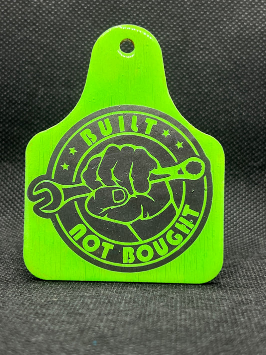 1045 Built Not Bought Lime Green Keychain