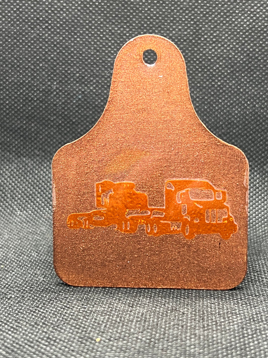 1069 Kenworth Copper Orange Oversize Load Keychain