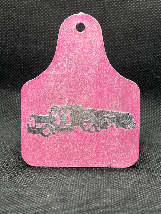 1074 Tanker Cat Pink Pearl Keychain