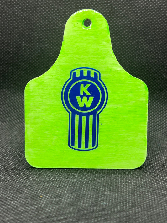 1065 Lime Green Kenworth Blue Keychain