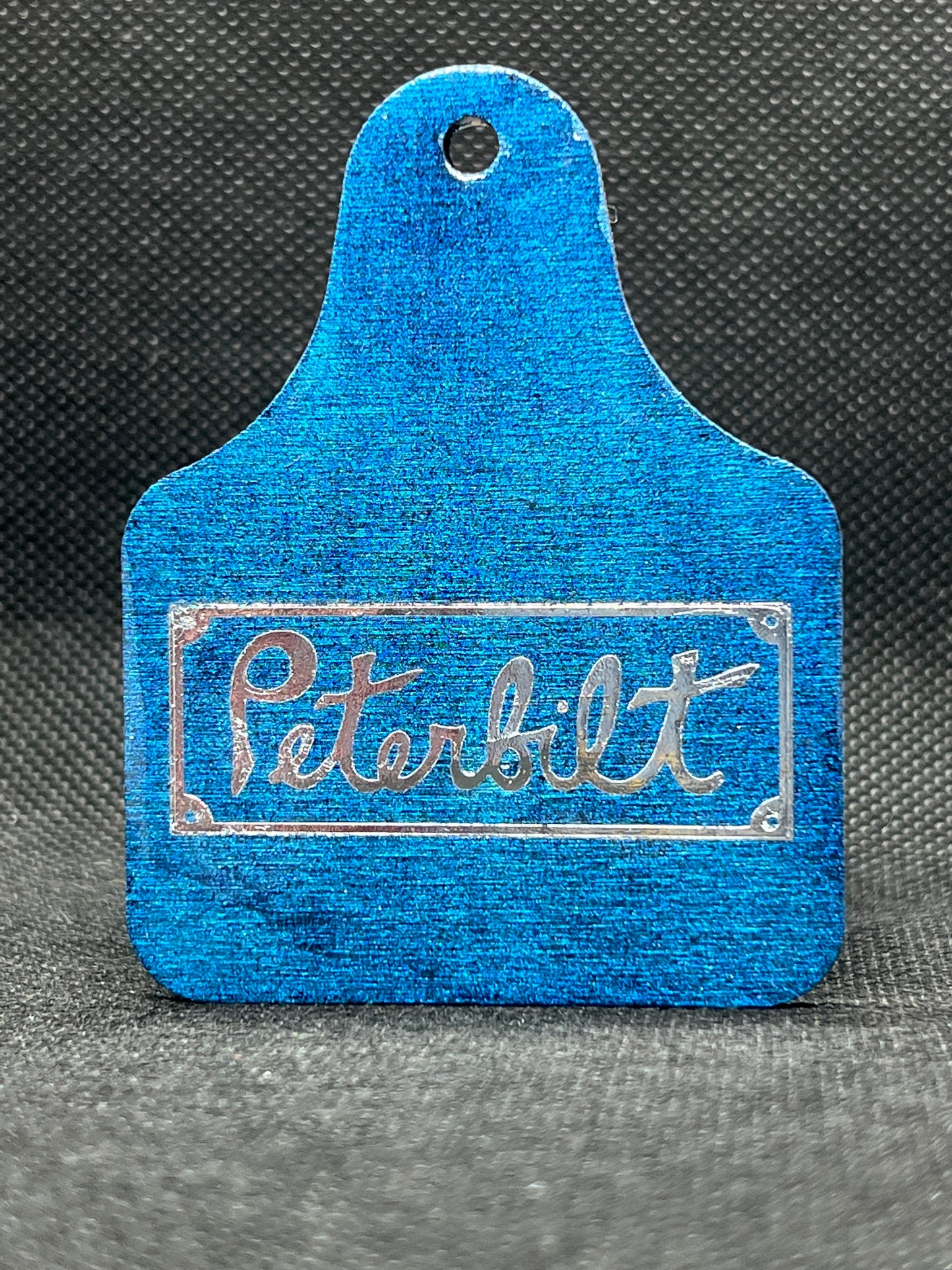 1009 Old Peterbilt Blue Chrome Keychain