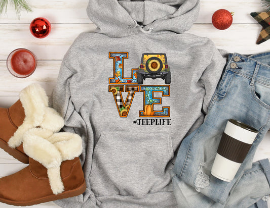 Sunflower Jeep Love Hoodie