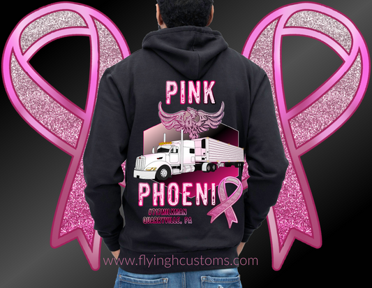 Pink Phoenix 386 Peterbilt Hoodie