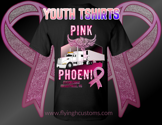 YOUTH Pink Phoenix Peterbilt 386 T-Shirt