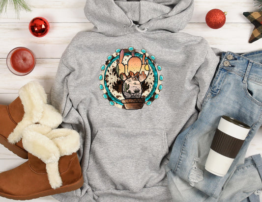 Turquoise Cactus Hoodie