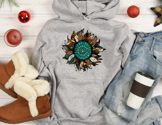 Western Leather Sunflower Hoodie